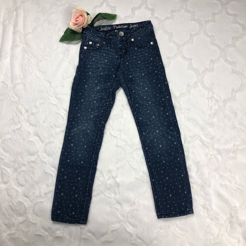 Justice Premium Skinny Jeans Star Print size 6 - Picture 7 of 7